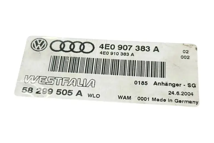 Audi A6 S6 C6 4F (2004 - 2008) 4E0907383A Блок управления фаркопом — фото 6