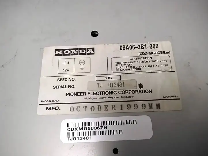 Honda Odyssey (1999 - 2003) 08A063B1300 Магнитола / мультимедийная система — фото 4