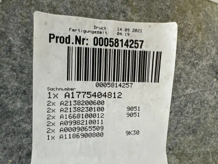 Mercedes-Benz CLA C118,X118 (2019 - ) A1775404812 Комплект потолочной обшивки — фото 2