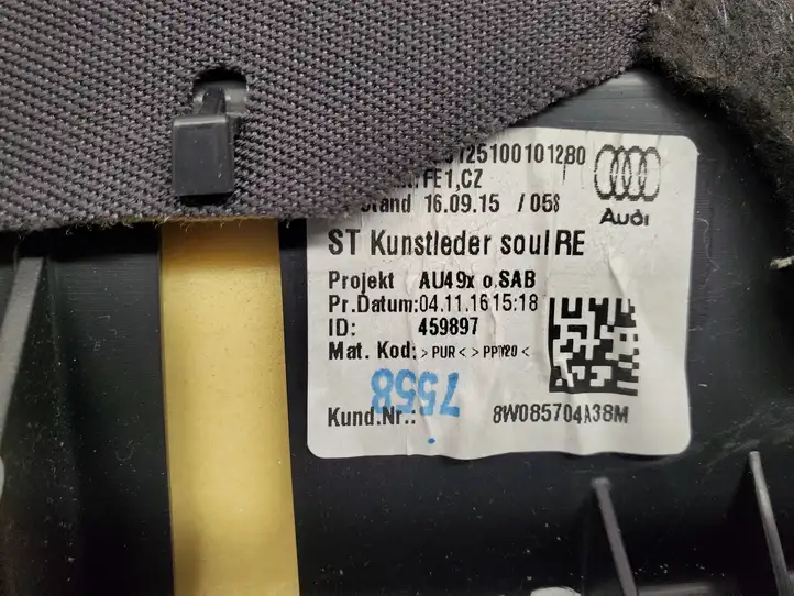 Audi A4 S4 B9 (2015 - 2019) 8W085704A Нижняя боковая отделка заднего сиденья — фото 8
