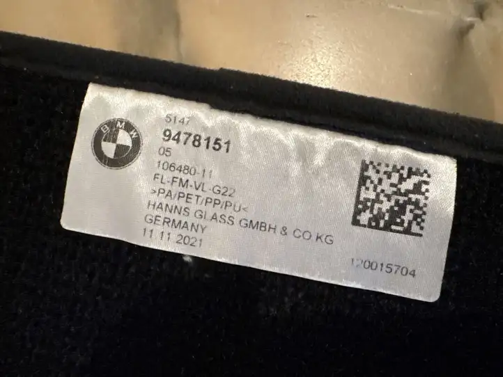 BMW 4 G22 G23 G24 G26 (2020 - ) 51479478151 Задний коврик салона — фото 3