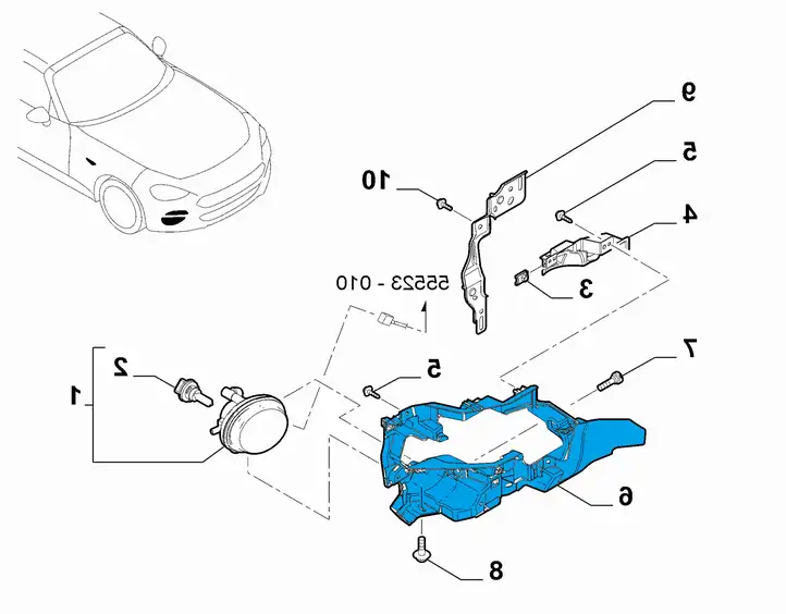 Fiat 124 Spider (2017 - 2019) 6000621147 Кронштейн противотуманной фары — фото 5