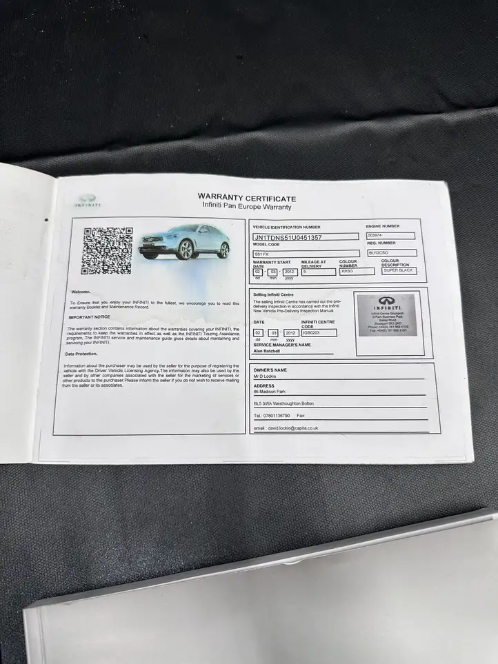 Infiniti FX (2008 - 2013) QR11G0S51E0E Сервисная книжка — фото 2