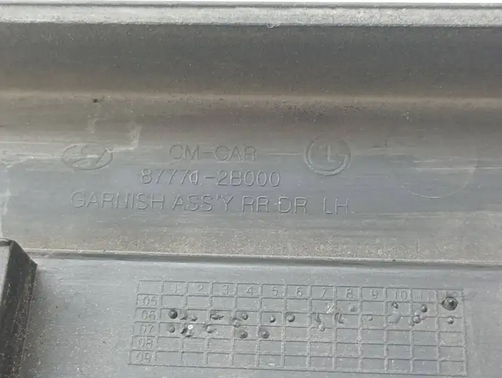 Hyundai Santa Fe (2005 - 2009) 877702B000 Молдинги задней двери — фото 2