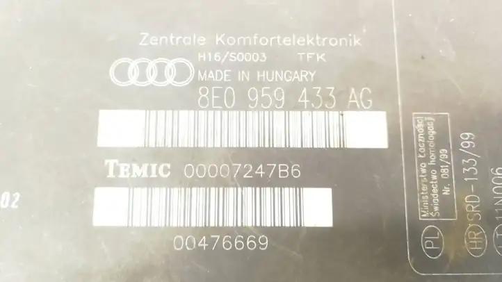 Audi A4 S4 B6 8E 8H (2000 - 2006) 8E0959433AG Модуль комфорта — фото 9