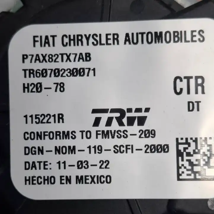 Dodge Ram (2018 - ) P7AX82TX7AB Центральный ремень безопасности — фото 4