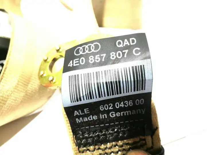 Audi A8 S8 D3 4E (2005 - 2007) 4E0857807C Центральный ремень безопасности — фото 5
