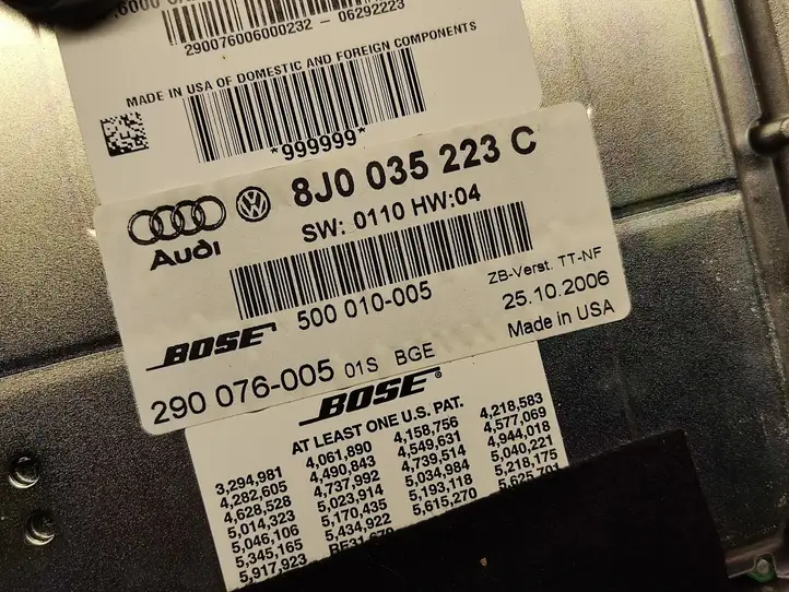 Audi TT TTS Mk2 (2006 - 2010) 8J0035223C Усилитель звука — фото 2