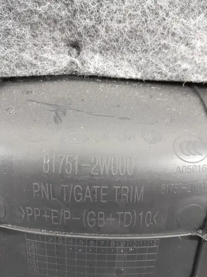 Hyundai Santa Fe (2012 - 2015) 817512W000 Комплект обшивки крышки багажника — фото 3