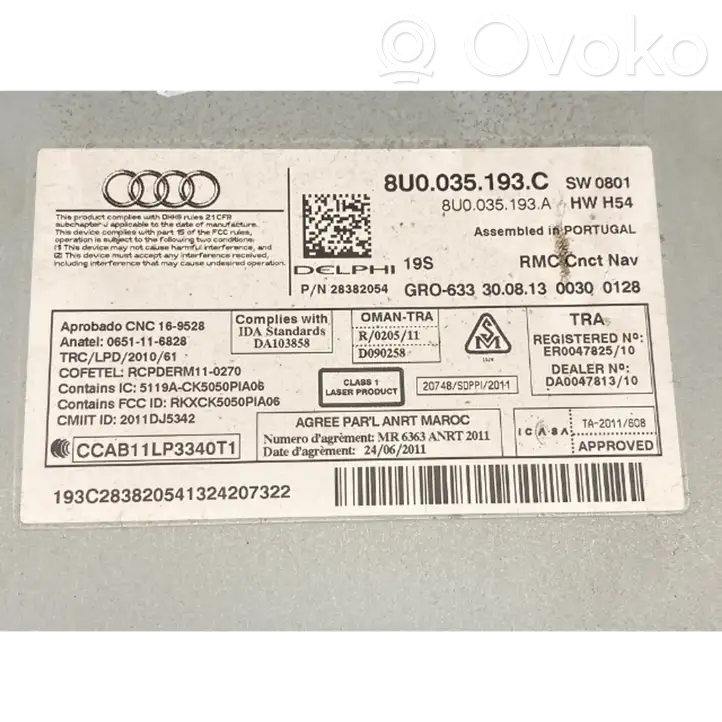 Audi Q3 8U (2011 - 2014) 8U0035193A Магнитола / мультимедийная система — фото 2