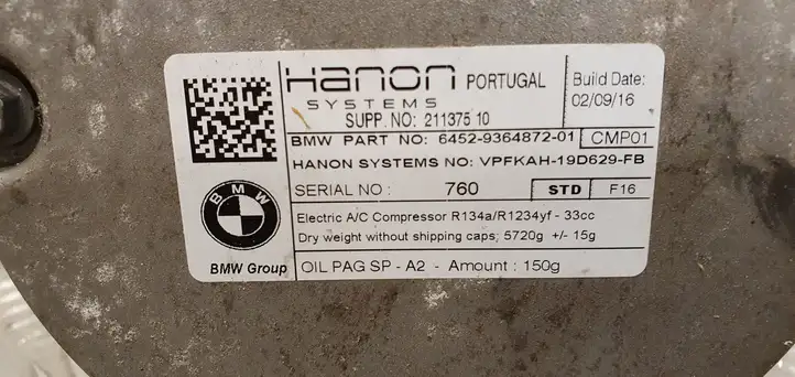 BMW 3 F30 F35 F31 (2012 - 2018) 6452936487201 Компрессор (насос) кондиционера воздуха — фото 3