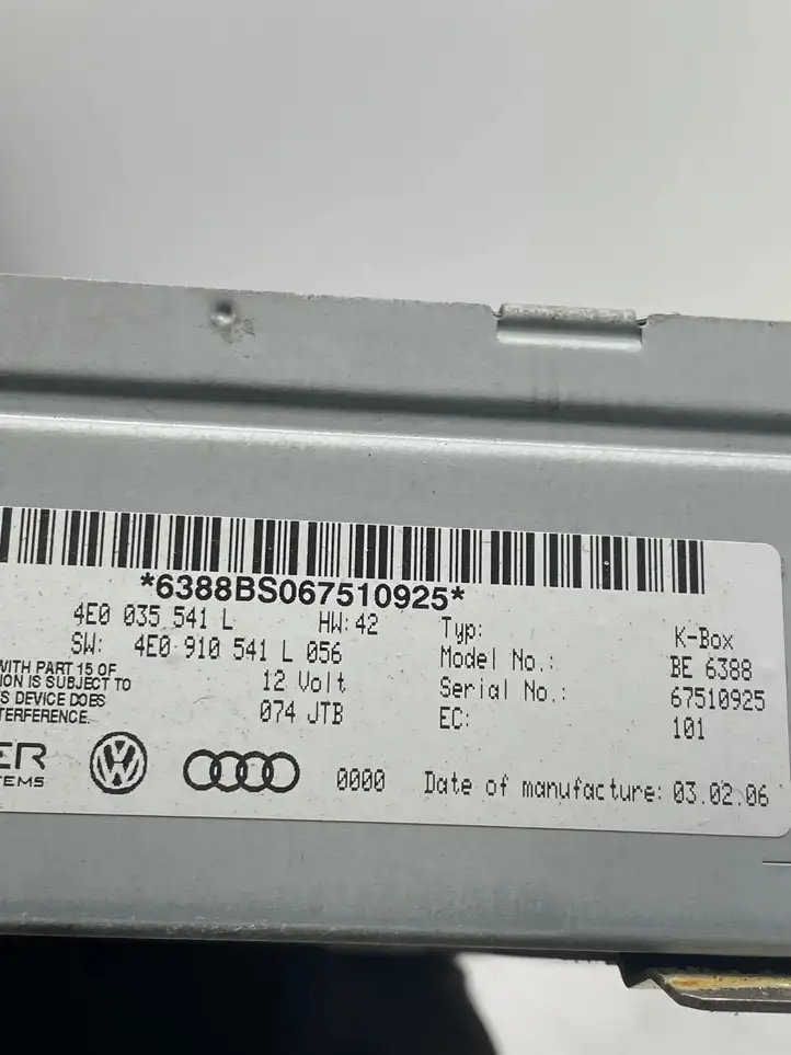 Audi Q7 4L (2005 - 2009) 4E0035541L Комплект аудиосистемы — фото 6