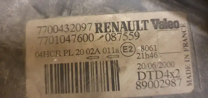 Renault Scenic I (1996 - 2003) 7700432097 Передняя фара — фото 3