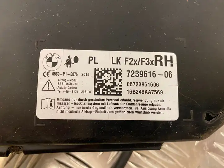 BMW 3 F30 F35 F31 (2012 - 2018) 619059000B Подушка безопасности сиденья — фото 3