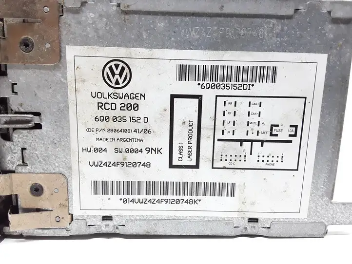 Volkswagen Polo (2005 - 2009) 6Q0035152D Магнитола / мультимедийная система — фото 3