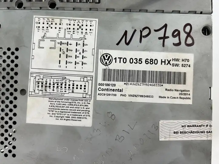 Volkswagen PASSAT B7 (2011 - 2014) 1T0035680HX Магнитола / мультимедийная система — фото 2
