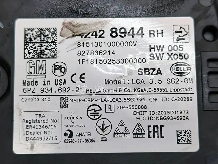Chevrolet Bolt (2017 - ) 42428944 Кронштейн радара слепых зон — фото 6