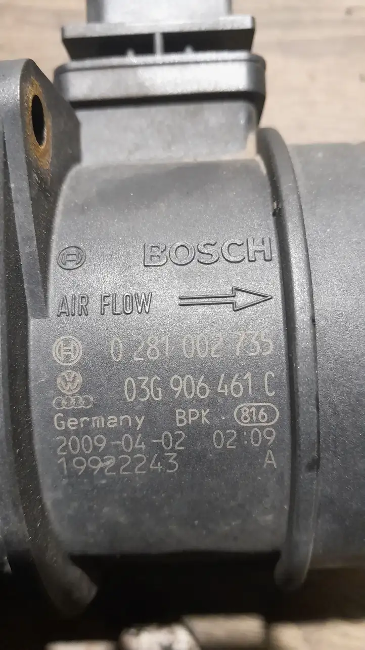 Audi A6 S6 C6 4F (2004 - 2008) 0281002735 Датчик массового расхода воздуха — фото 3