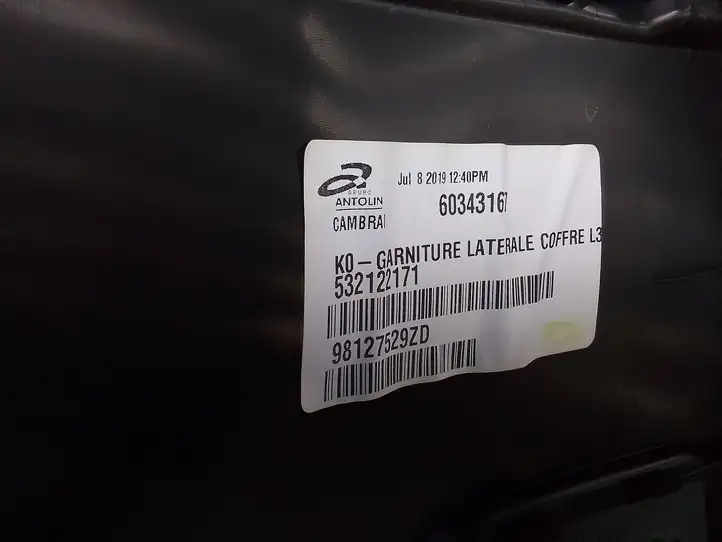 Peugeot Traveller (2016 - ) 98127529ZD Боковая обшивка багажника — фото 2