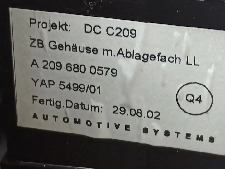 Mercedes-Benz CLK A209,C209 (2002 - 2009) A2096800579 Выдвижной ящик — фото 2