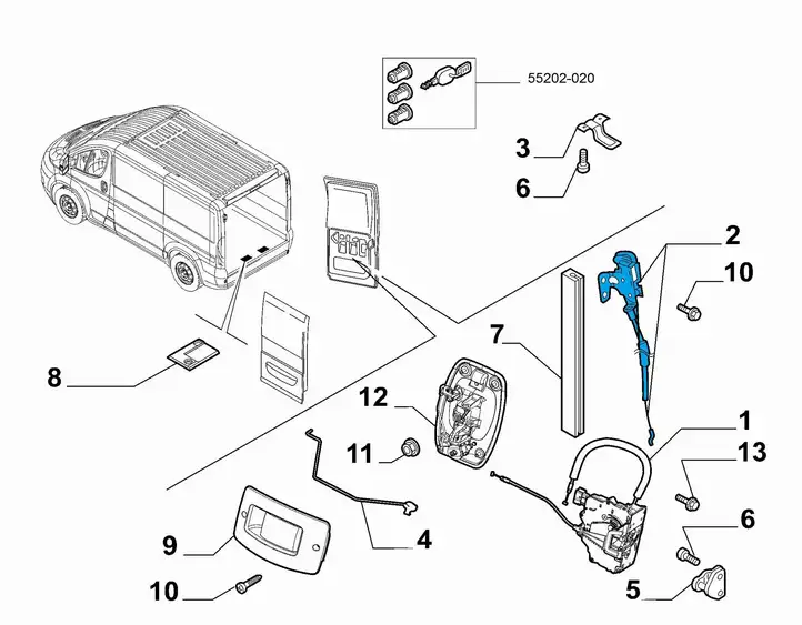 Fiat Ducato (2014 - ) 1385566080 Трос замка задней двери — фото 4
