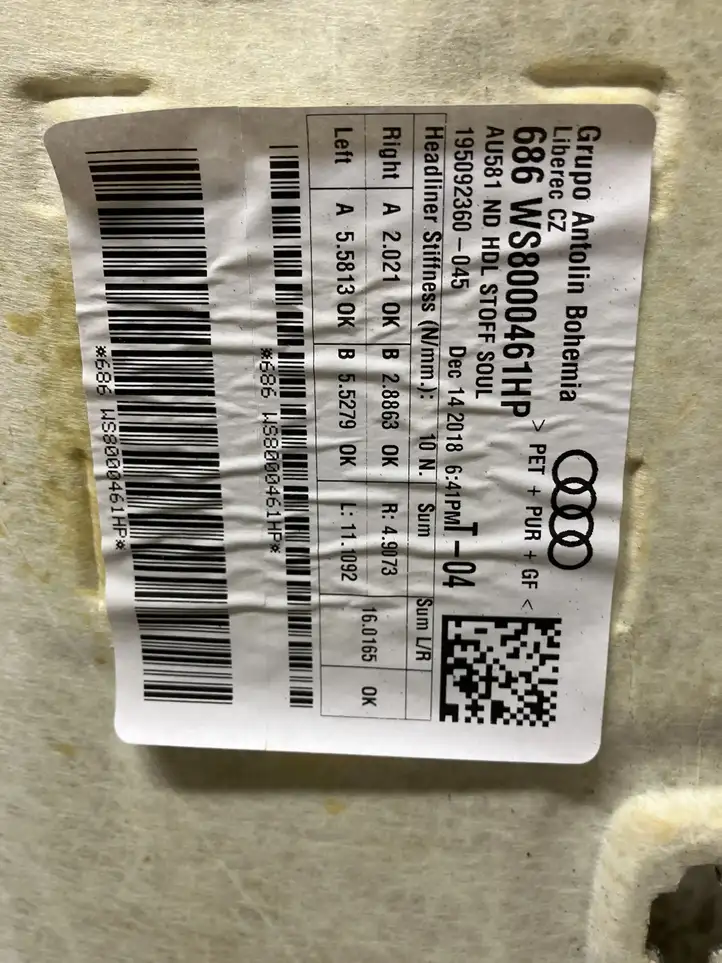 Audi A6 C7 (2014 - 2018) 4K5867505B Комплект потолочной обшивки — фото 3