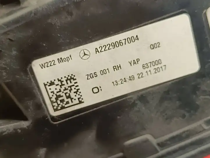 Mercedes-Benz S W222 (2013 - ) A2229067004 Задний фонарь в крышке багажника — фото 9
