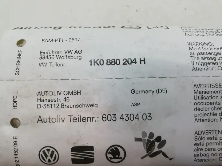 Volkswagen Golf Plus (2004 - 2008) 1K0880204H Подушка безопасности пассажира — фото 2