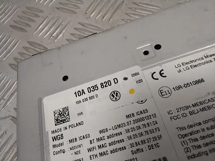 Volkswagen ID.3 (2019 - ) 10A035820D Магнитола / мультимедийная система — фото 2