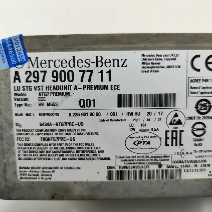 Mercedes-Benz EQS V297 (2021 - )  A2979007711 Радио/ проигрыватель CD/DVD / навигация