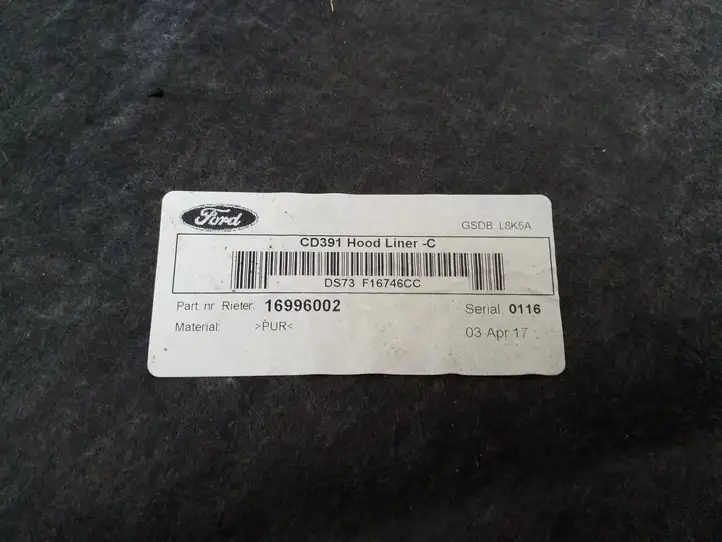 Ford Mondeo MK V (2014 - ) DS73F16746CC Шумоизоляция капота — фото 2