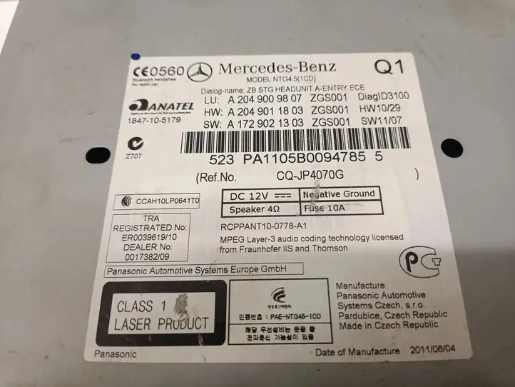 Mercedes-Benz C W204 (2007 - 2014) A2049009807 Магнитола / мультимедийная система — фото 3