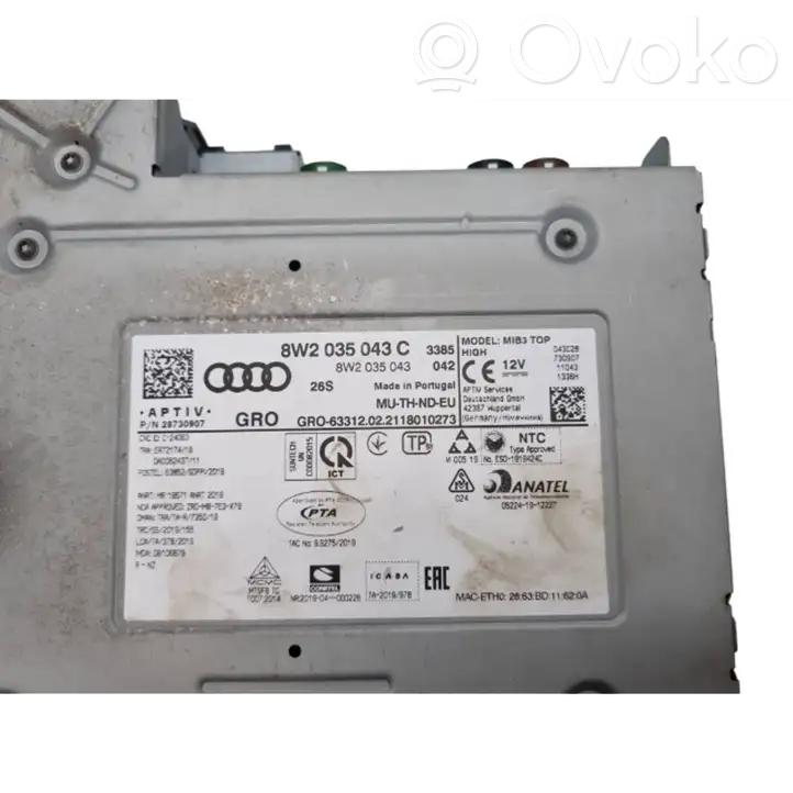 Audi A4 S4 B9 8W (2019 - ) 8W2035043C Магнитола / мультимедийная система — фото 5