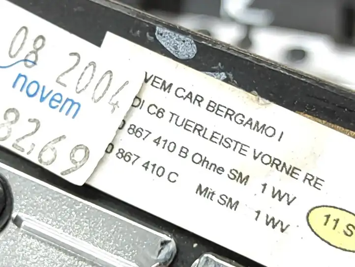 Audi A6 S6 C6 4F (2004 - 2008) 4F0867409B Отделка внутренней панели салона — фото 6