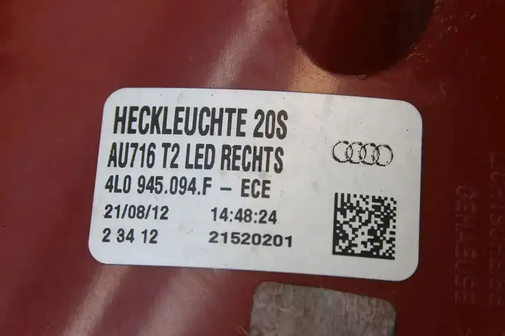 Audi Q7 4L (2009 - 2015) 4L0945094F Задний фонарь в кузове — фото 2