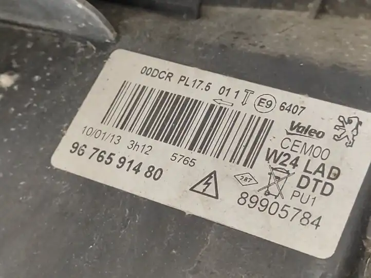 Peugeot 508 (2010 - 2014) 9676591480 Передняя фара — фото 3