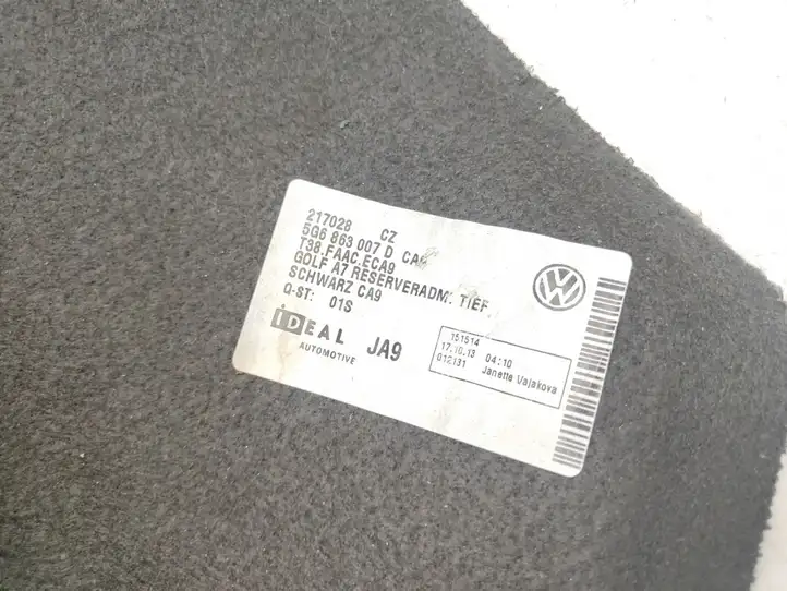 Volkswagen Golf VII (2013 - 2019) 5G6863007D Обшивка ниши запасного колеса — фото 5