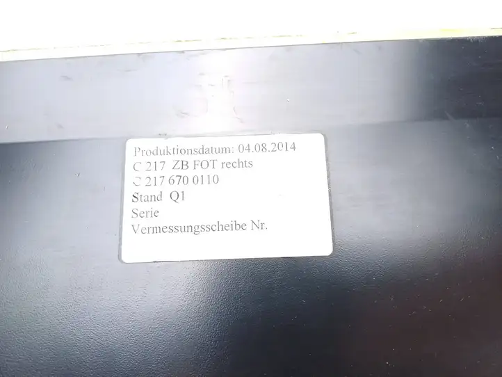 Mercedes-Benz S C217 (2015 - 2020) A2176700110 Заднее боковое стекло — фото 9