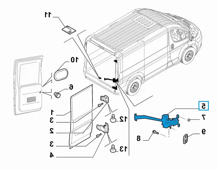 Fiat Ducato (2007 - 2014) 1384813080 Ограничитель багажной двери — фото 5