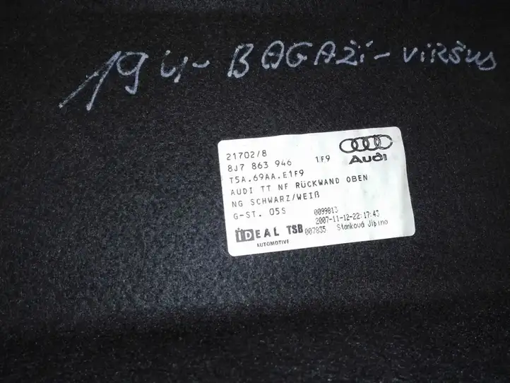 Audi TT TTS Mk2 (2006 - 2010) 8J7863946 Прочая отделка багажника — фото 3