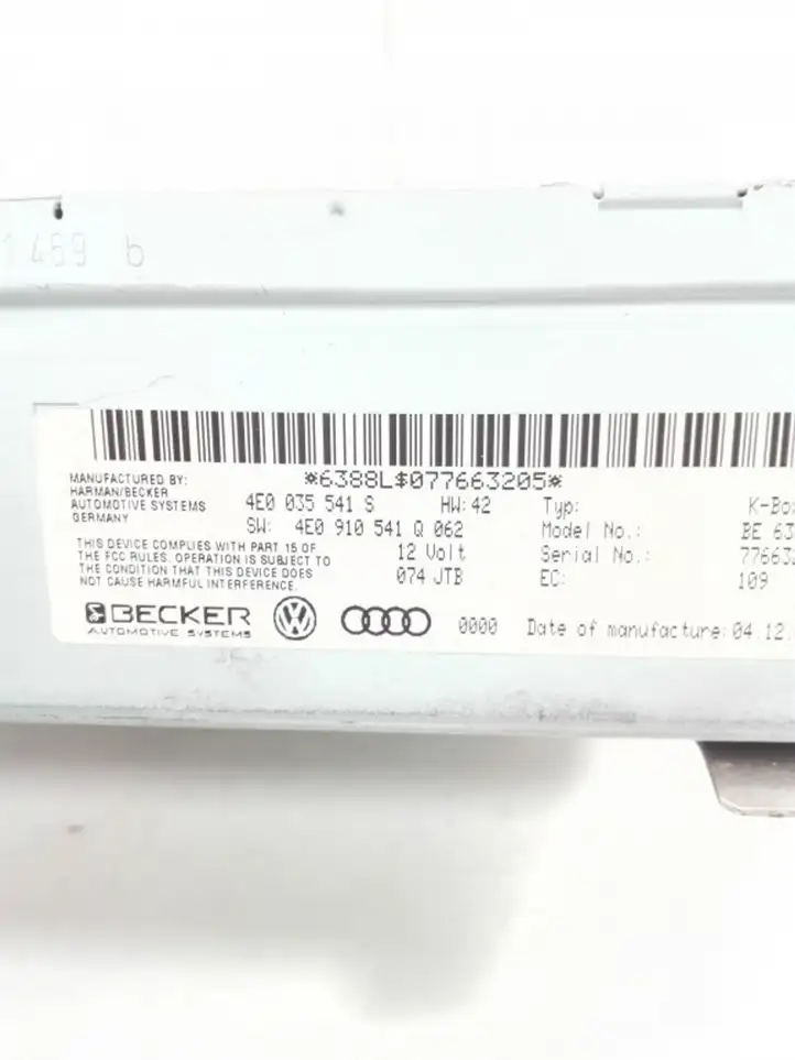 Audi Q7 4L (2005 - 2009) 4E0035541S Магнитола / мультимедийная система — фото 2