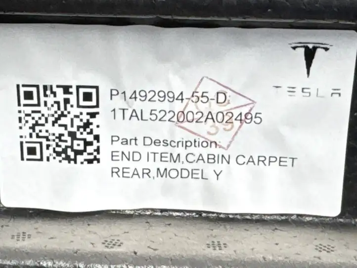 Tesla Model Y (2019 - 2024) 149299455D Коврик для второго ряда — фото 3