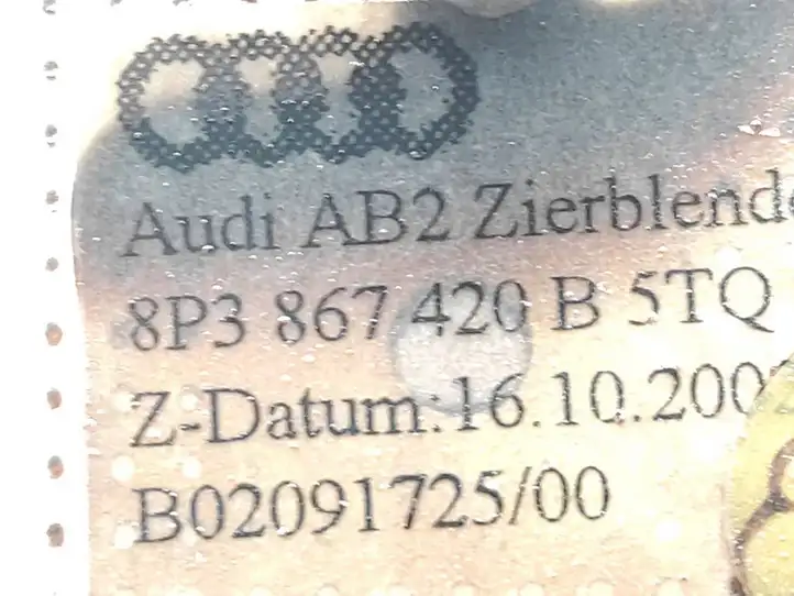 Audi A3/S3 8P (2004 - 2008) 8P3867410B Отделка внутренней панели салона — фото 6