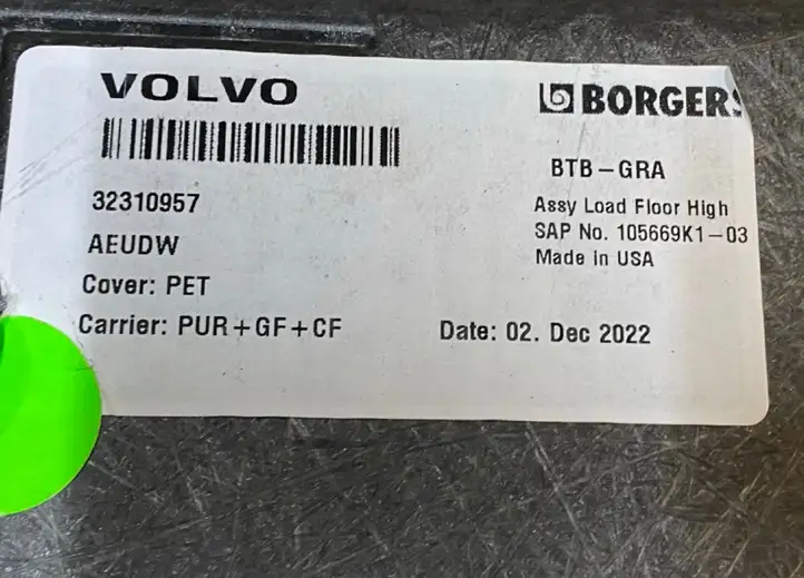Volvo S60 (2018 - ) 32310957 Коврик багажника — фото 6