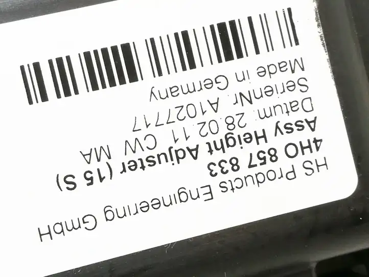 Audi A8 S8 D4 4H (2010 - 2014) 4H0857833 Электродвигатель регулировки ремня безопасности — фото 5