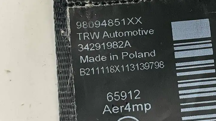 Peugeot 5008 II (2020 - ) 98094851XX Задний ремень безопасности — фото 4