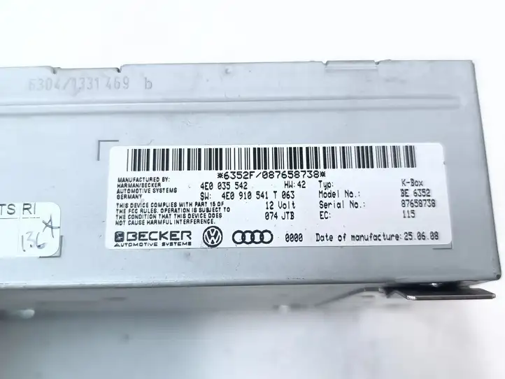 Audi A8 S8 D3 4E (2007 - 2010) 4E0035542 Магнитола / мультимедийная система — фото 9