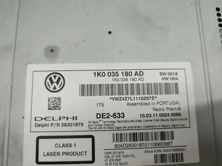 Volkswagen PASSAT CC (2008 - 2012) 1K0035180AD Магнитола / мультимедийная система — фото 2