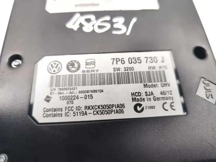 Volkswagen Touran II (2010 - 2016) 7P6035730J Bluetooth модуль — фото 6