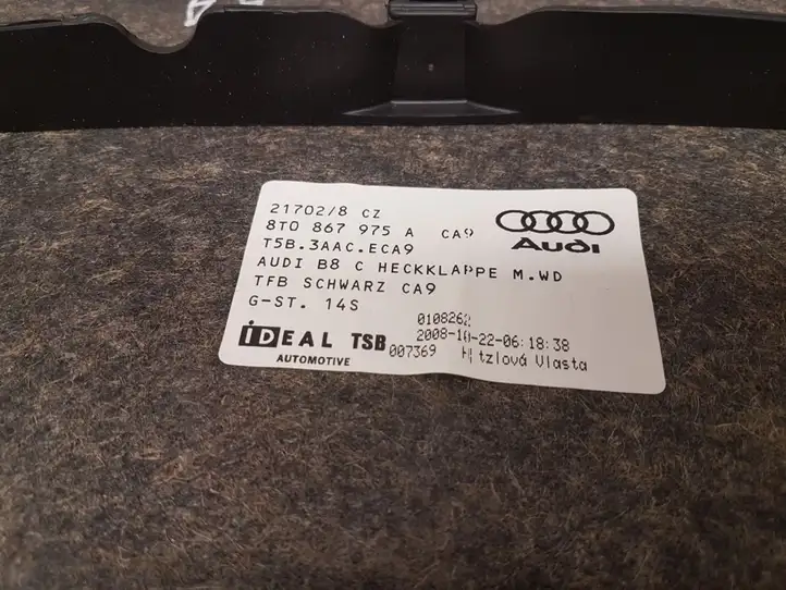 Audi A5 8T 8F (2007 - 2011) 8T0867975A Комплект обшивки крышки багажника — фото 3